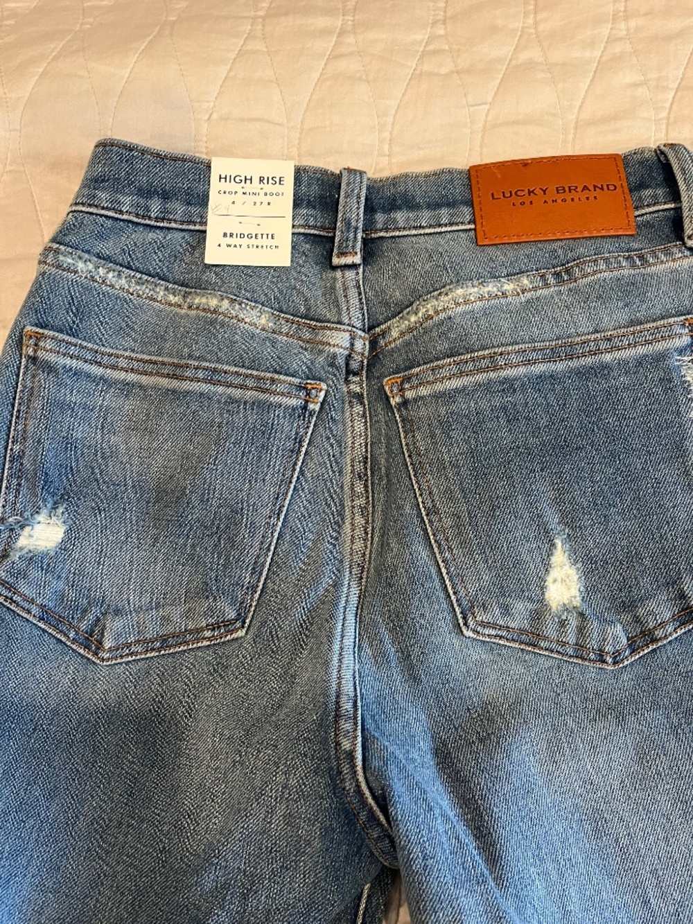 NEW Lucky Brand Bridgette High Rise Crop Mini Boot Jeans Size 4/27 - Picture 5 of 7
